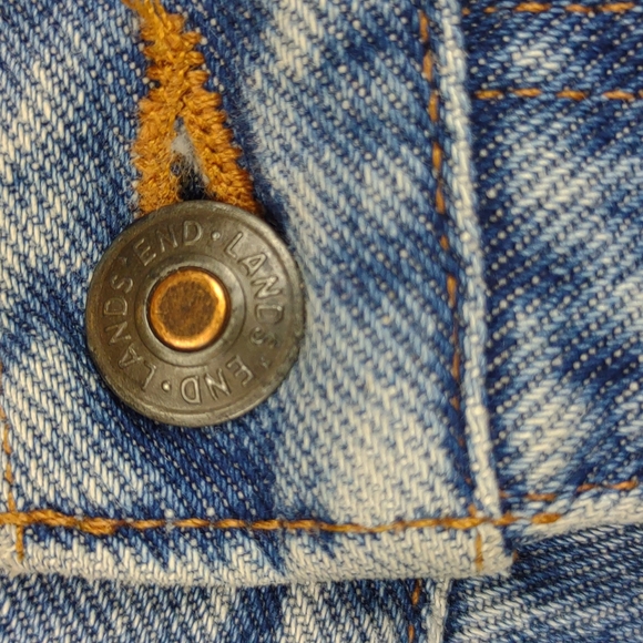 Lands' End Classic 100% Cotton Denim 5 Pocket Hi Waist Straight Leg Blue Jeans - Picture 2 of 13